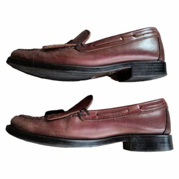 G.H. Bass Men\'s Brown Lennox Leather Tassel Weejun Moc.Toe Loafers Size 11M  GUC main image 4